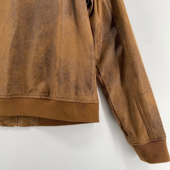 Dex Jacket Woman's Size Medium Distressed Faux Leather Long Sleeve Full Zip - Picture 12 of 15